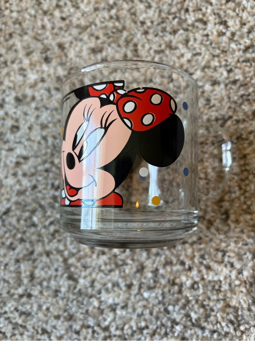 Vintage Mickey & Minnie Glass Mug